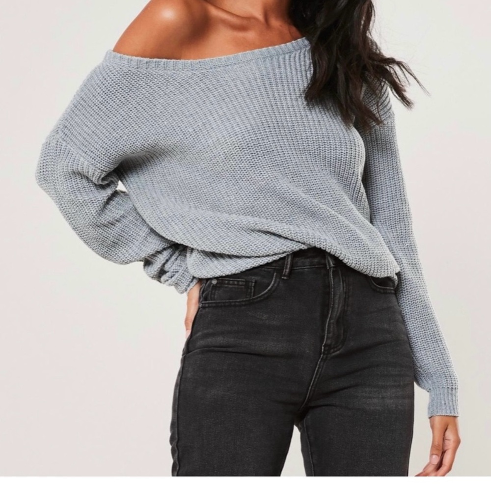 Grey off the shoulder sweater